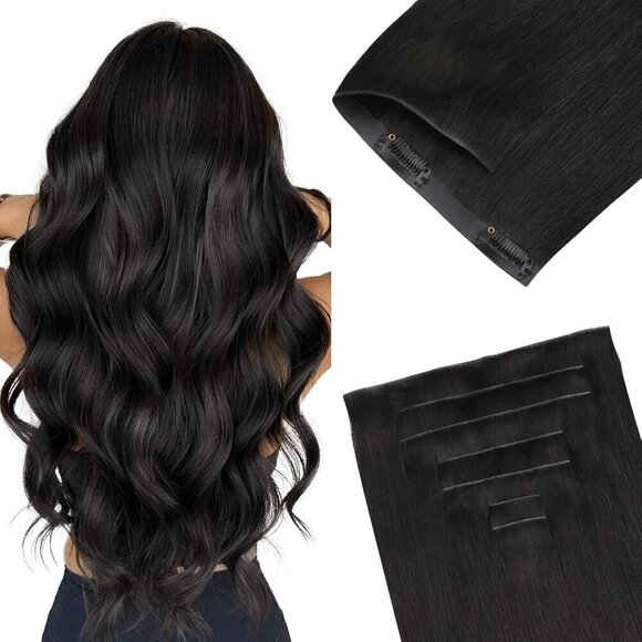 Invisi Edge Clip in Hair Extensions Virgin Human Hair 18 Inch 130g 7Pcs main image 7